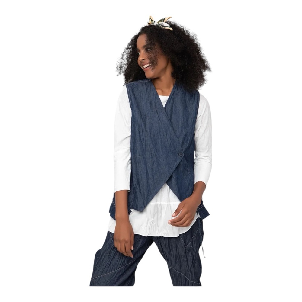 Ozai N Ku Flux Denim Vest Size 2XL Blue